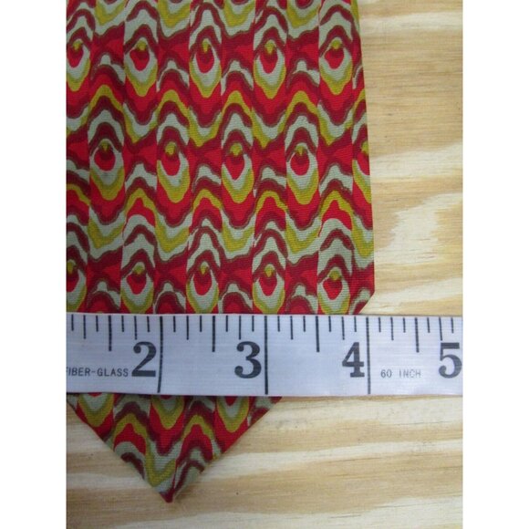 Christian Dior Neck Tie Red Silk Formal Business Designer Colorful - Picture 6 of 7